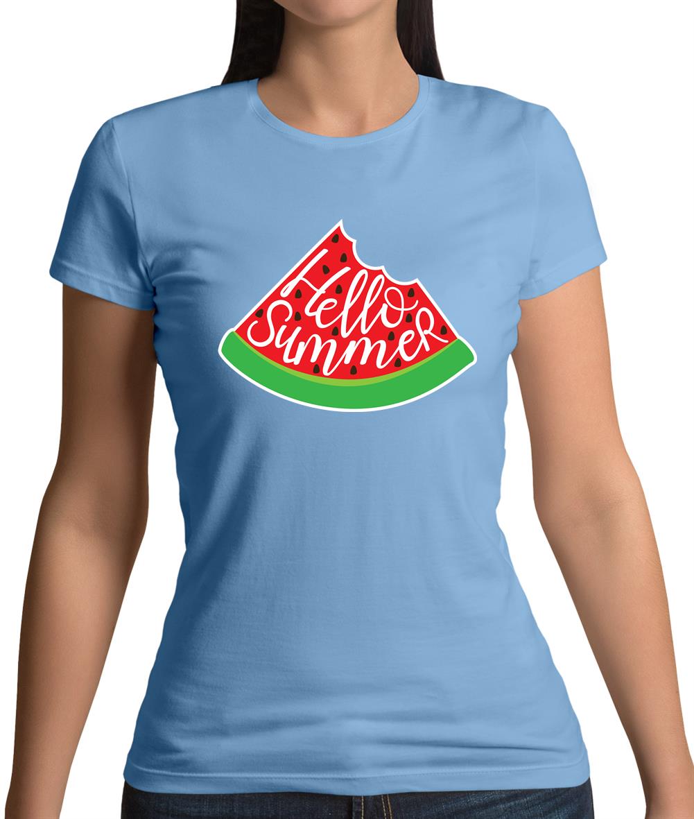 Hello Summer Watermelon Womens T-Shirt Hello Summer Watermelon Womens T-Shirt