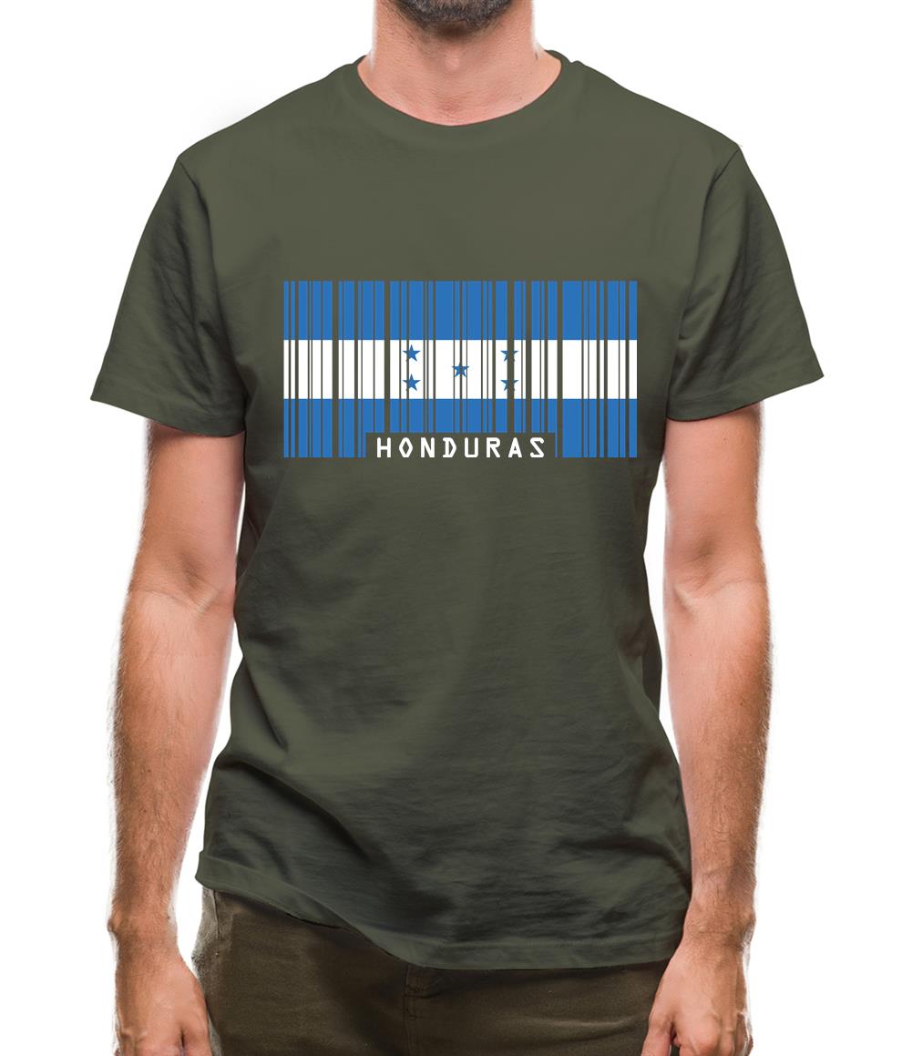 Honduras Barcode Style Flag Mens T-Shirt Honduras Barcode Style Flag Mens T-Shirt