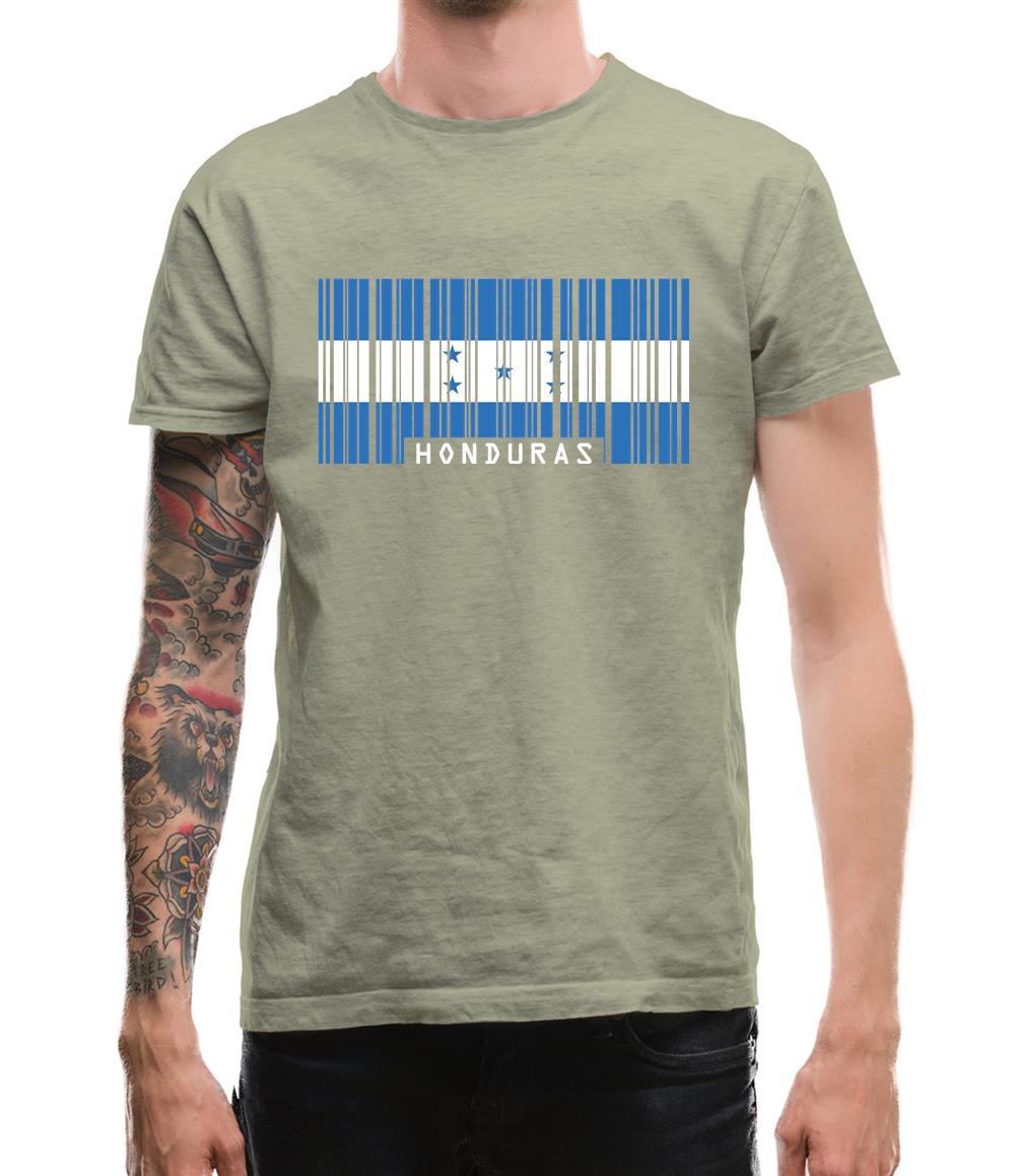 Honduras Barcode Style Flag Mens T-Shirt Honduras Barcode Style Flag Mens T-Shirt