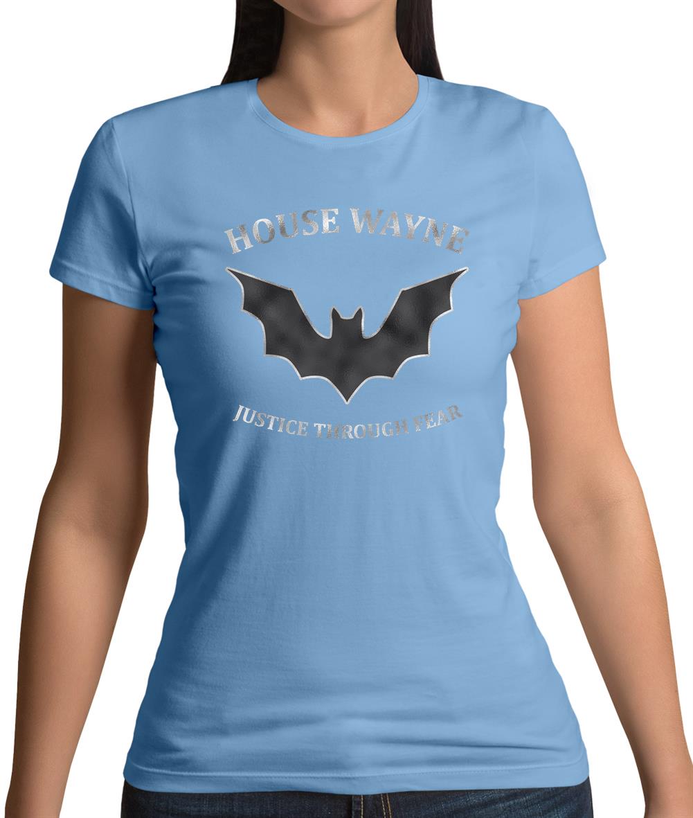 House Wayne, Justice Through Fear Womens T-Shirt House Wayne, Justice Through Fear Womens T-Shirt