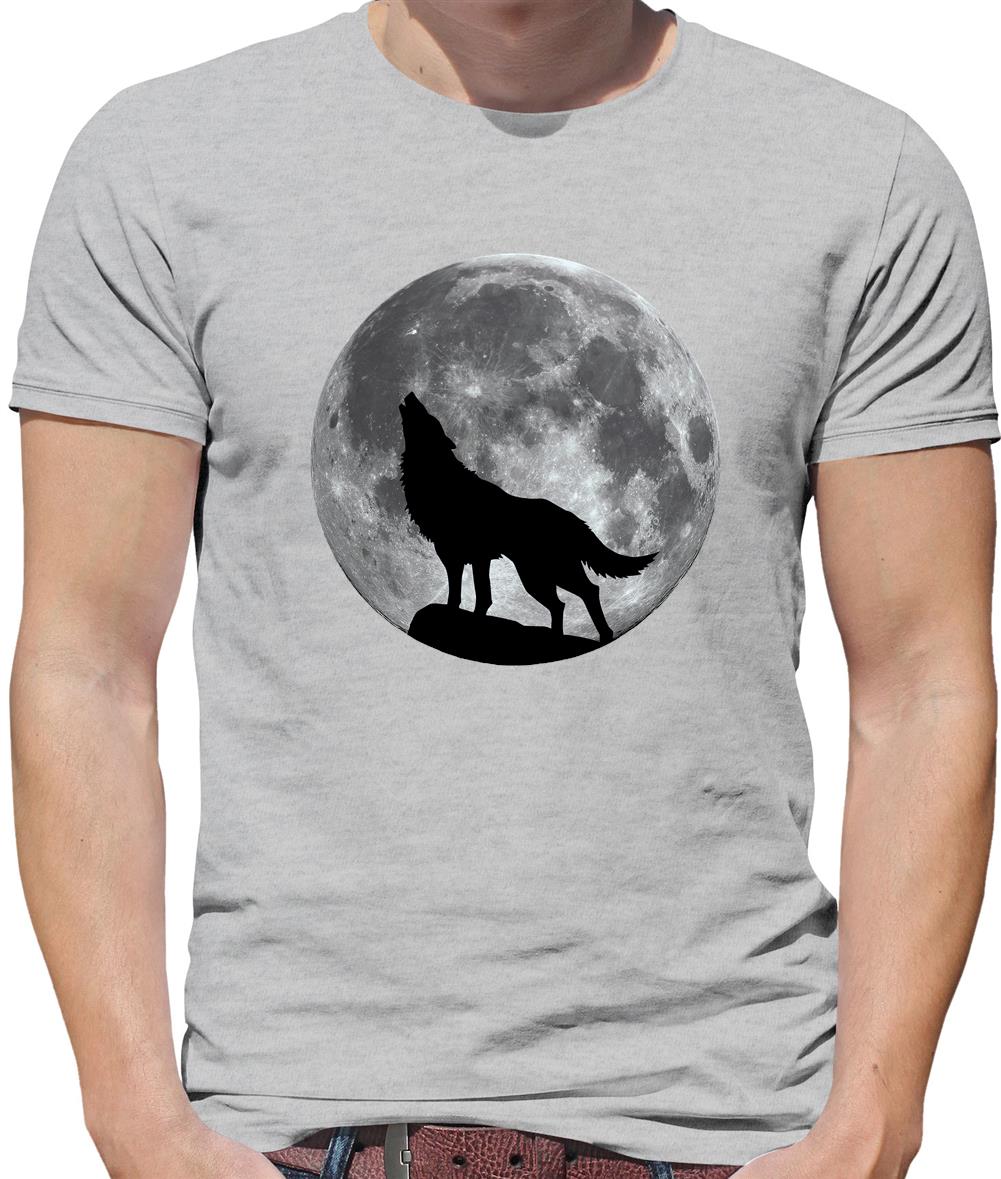 Dressdown Wolf Moon Silhouette Mens T-Shirt Dressdown Wolf Moon Silhouette Mens T-Shirt