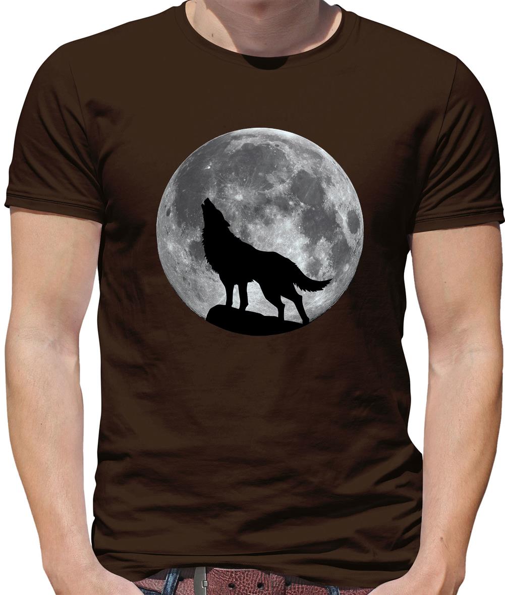 Dressdown Wolf Moon Silhouette Mens T-Shirt Dressdown Wolf Moon Silhouette Mens T-Shirt