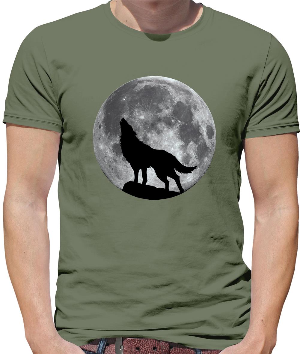 Dressdown Wolf Moon Silhouette Mens T-Shirt Dressdown Wolf Moon Silhouette Mens T-Shirt