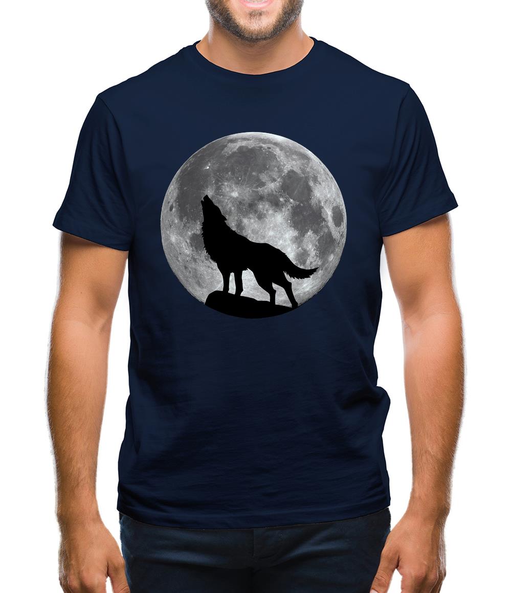 Wolf Moon Silhouette Mens T-Shirt Wolf Moon Silhouette Mens T-Shirt