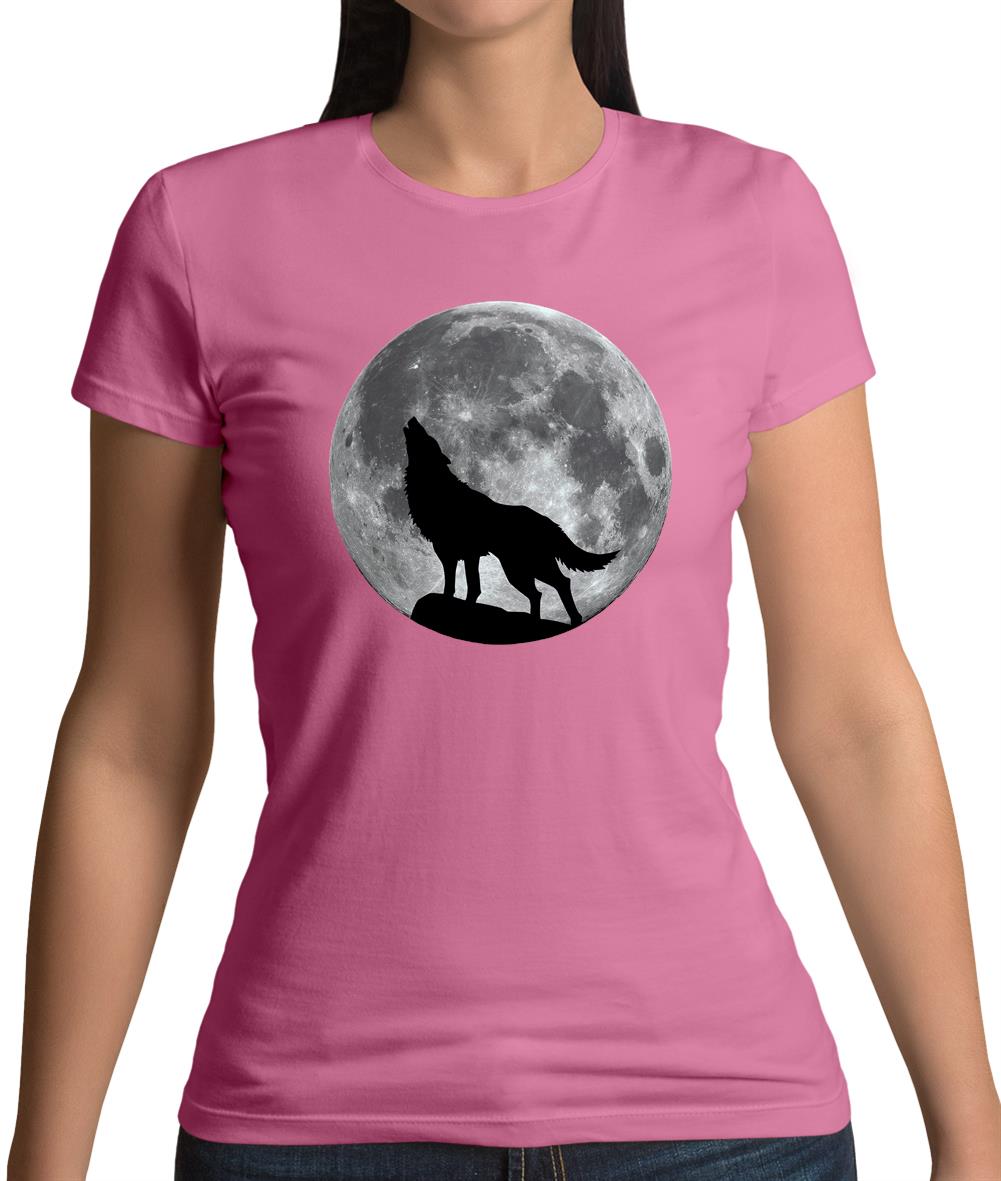 Dressdown Wolf Moon Silhouette Womens T-Shirt Dressdown Wolf Moon Silhouette Womens T-Shirt
