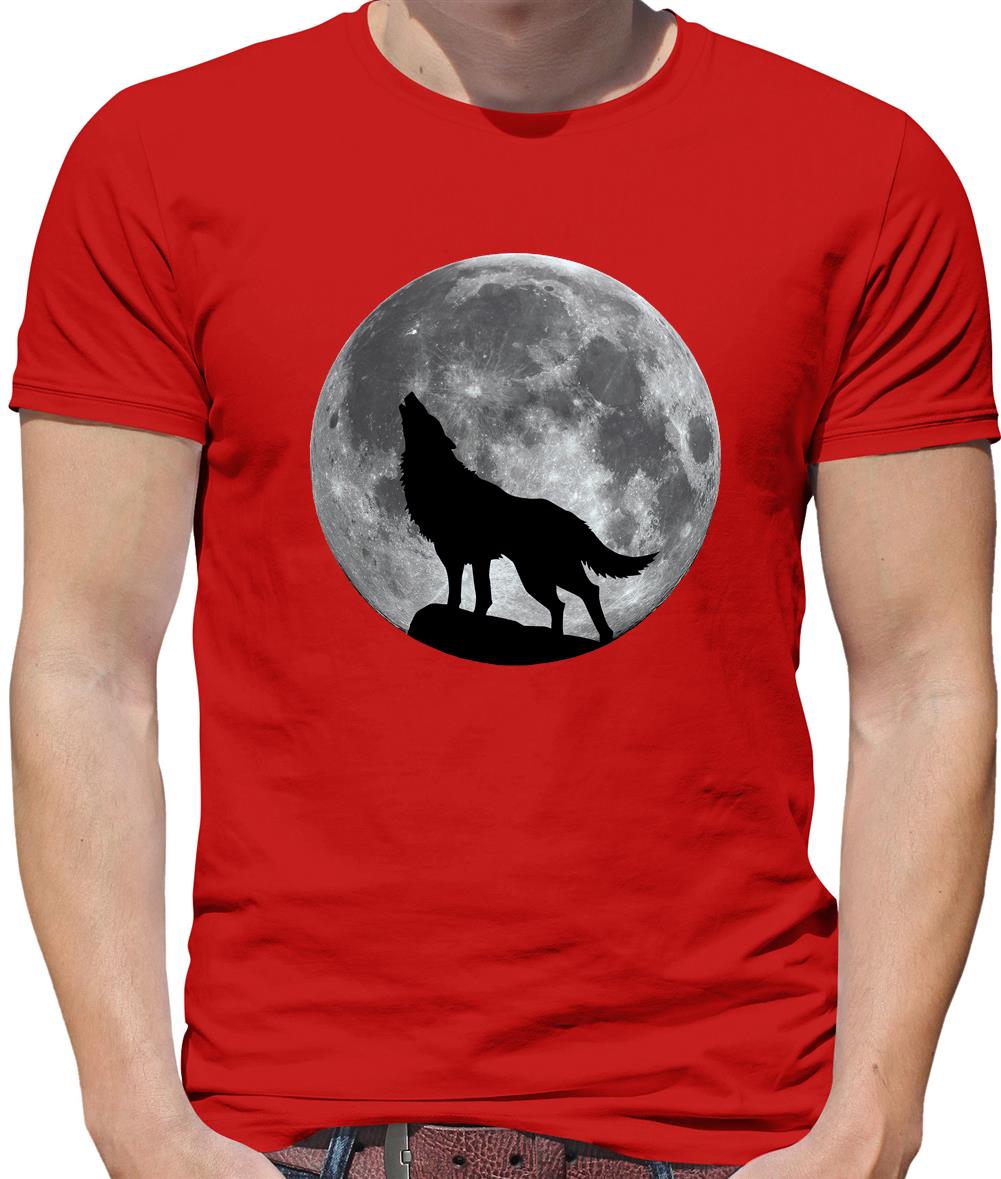 Dressdown Wolf Moon Silhouette Mens T-Shirt Dressdown Wolf Moon Silhouette Mens T-Shirt