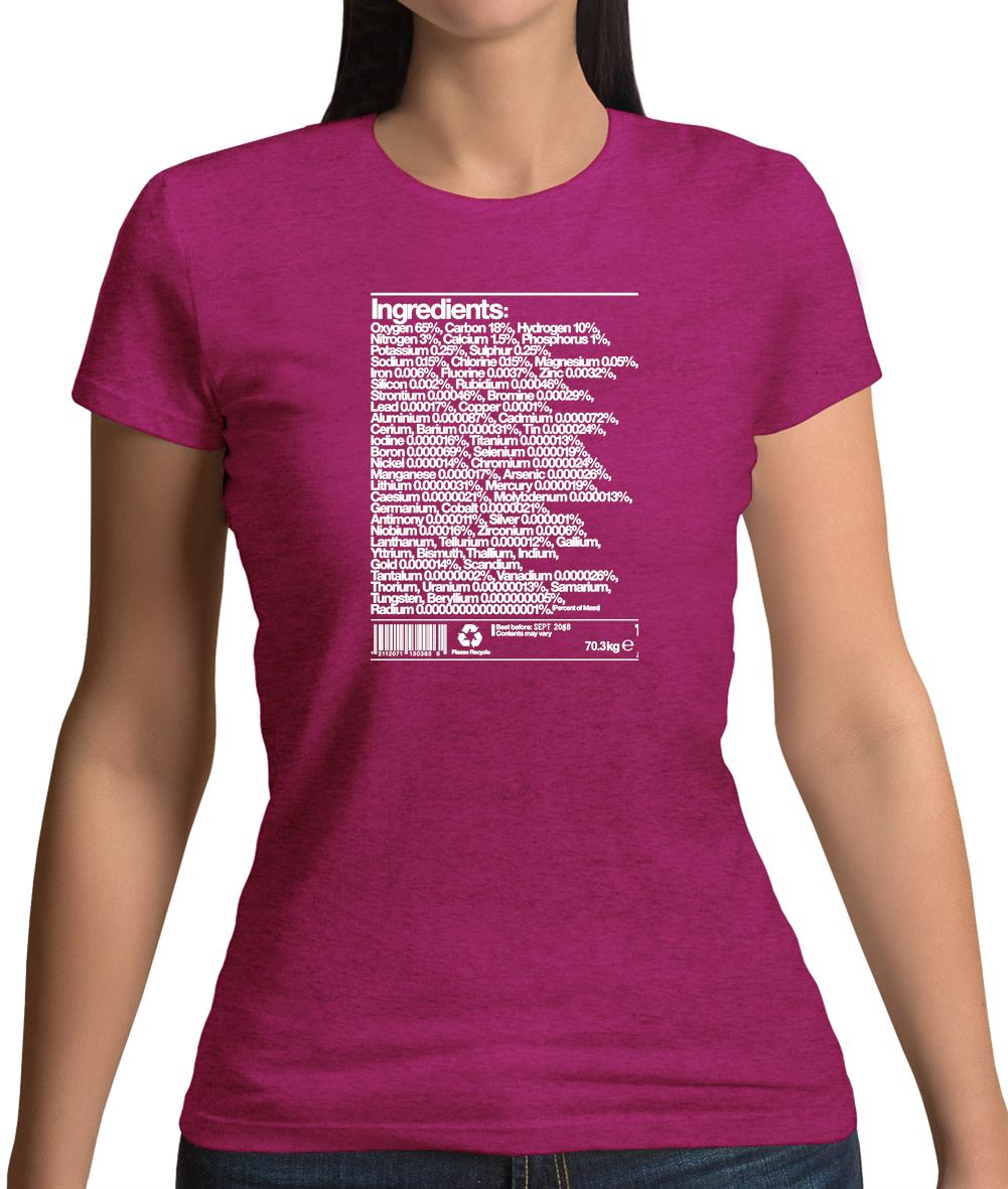 Human Ingredients Womens T-Shirt Human Ingredients Womens T-Shirt