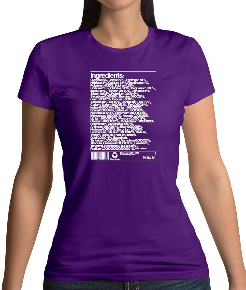 Human Ingredients Womens T-Shirt Human Ingredients Womens T-Shirt