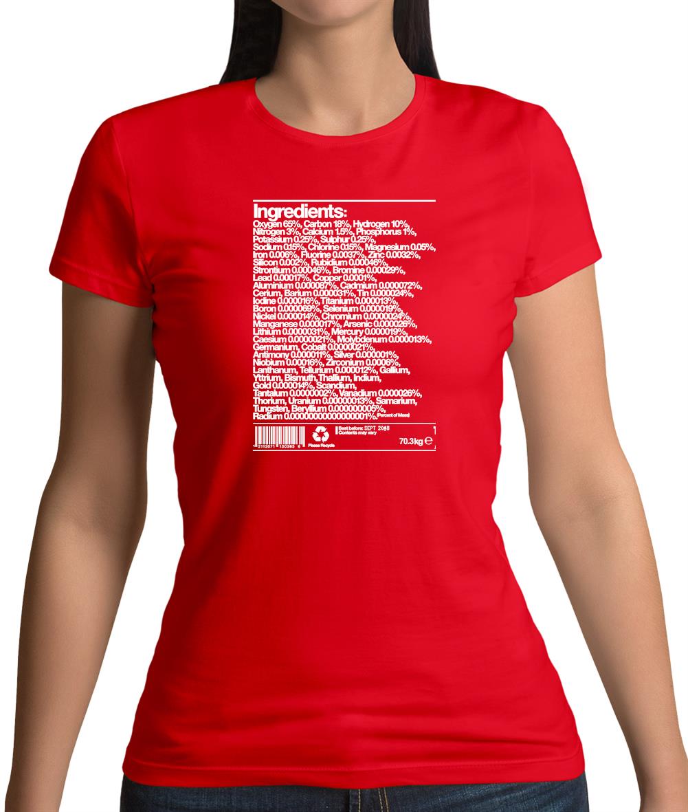 Human Ingredients Womens T-Shirt Human Ingredients Womens T-Shirt