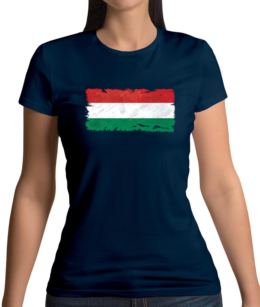 Hungary Grunge Style Flag Womens T-Shirt Hungary Grunge Style Flag Womens T-Shirt