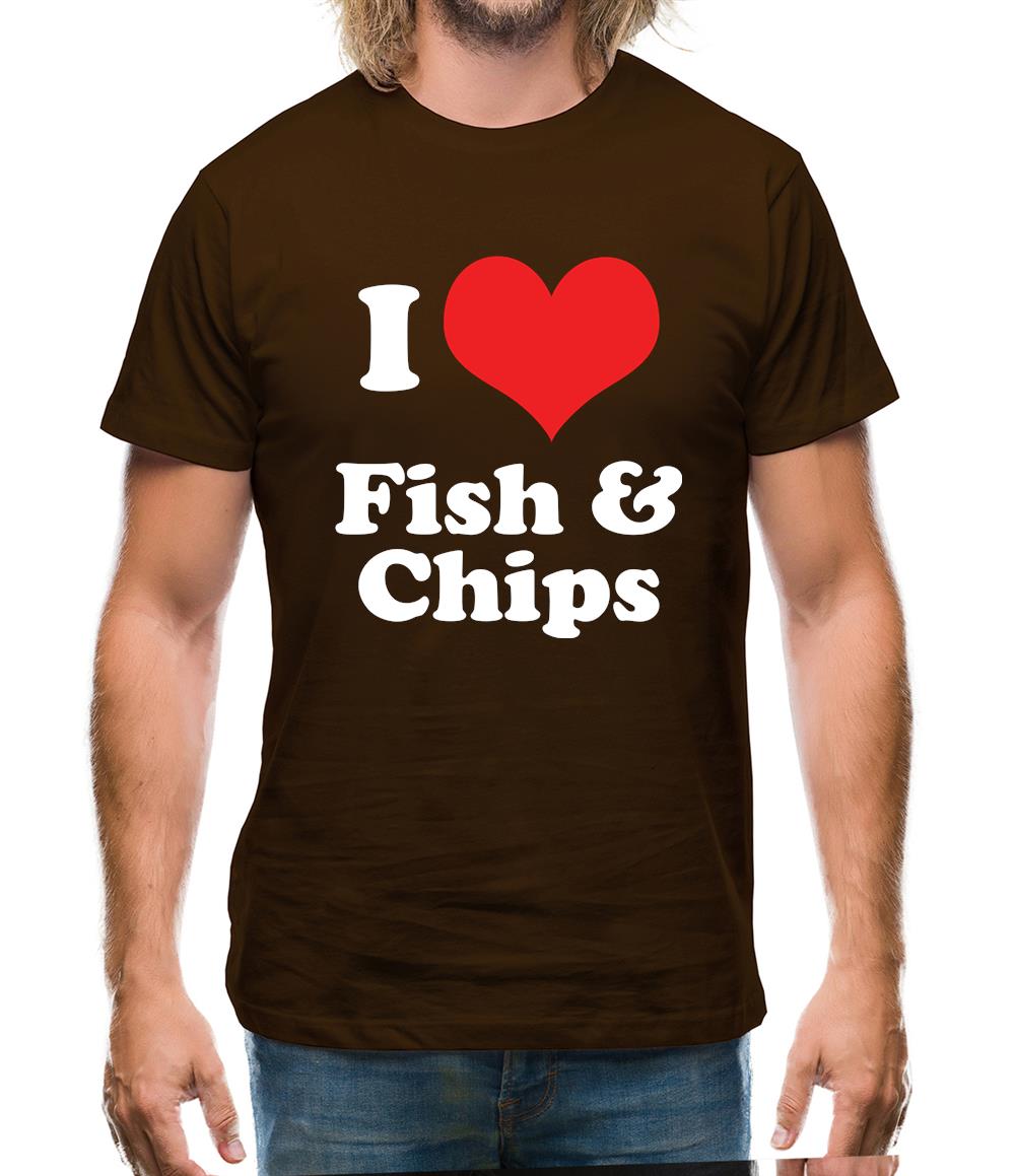 I Love Fish & Chips Mens T-Shirt I Love Fish & Chips Mens T-Shirt