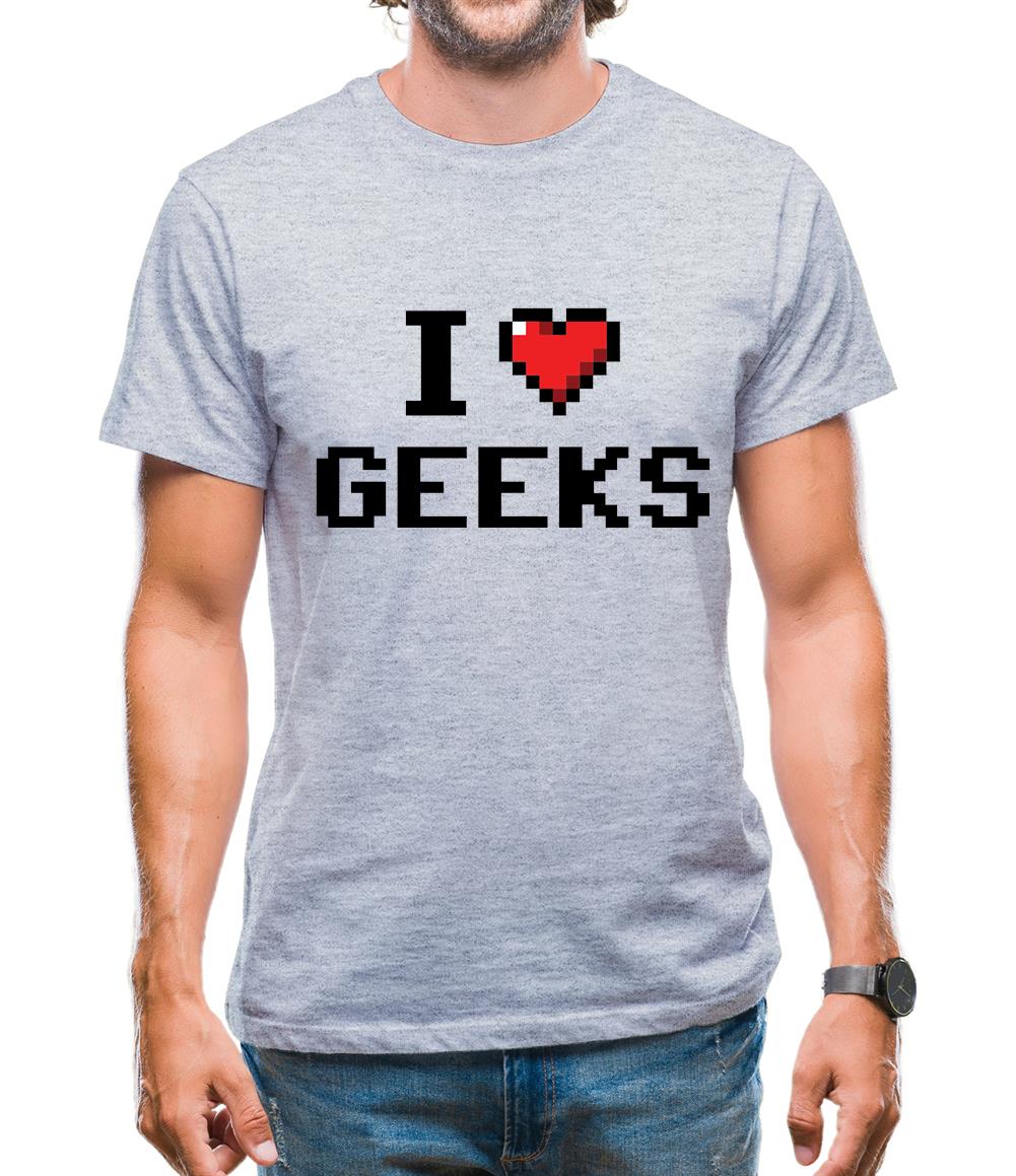 I Love Geeks (Pixels) Mens T-Shirt I Love Geeks (Pixels) Mens T-Shirt