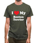 I Love My Boston Terrier Mens T-Shirt