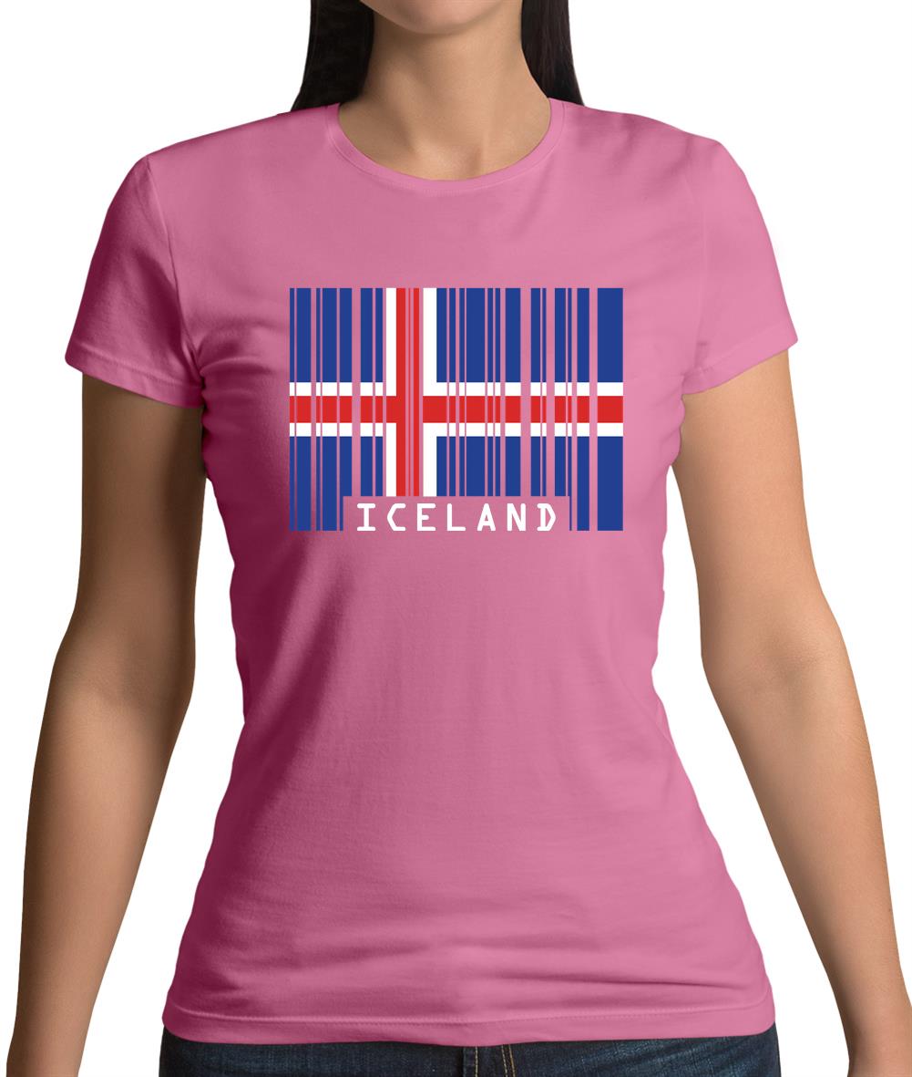 Iceland Barcode Style Flag Womens T-Shirt Iceland Barcode Style Flag Womens T-Shirt