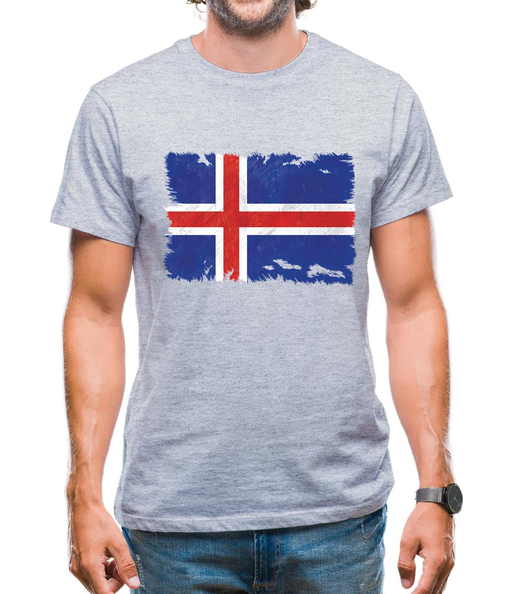 Iceland Grunge Style Flag Mens T-Shirt Iceland Grunge Style Flag Mens T-Shirt