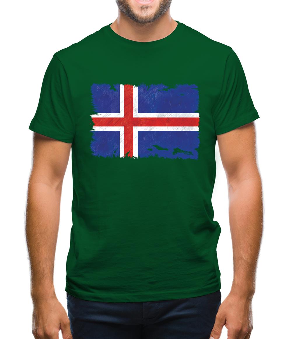 Iceland Grunge Style Flag Mens T-Shirt Iceland Grunge Style Flag Mens T-Shirt