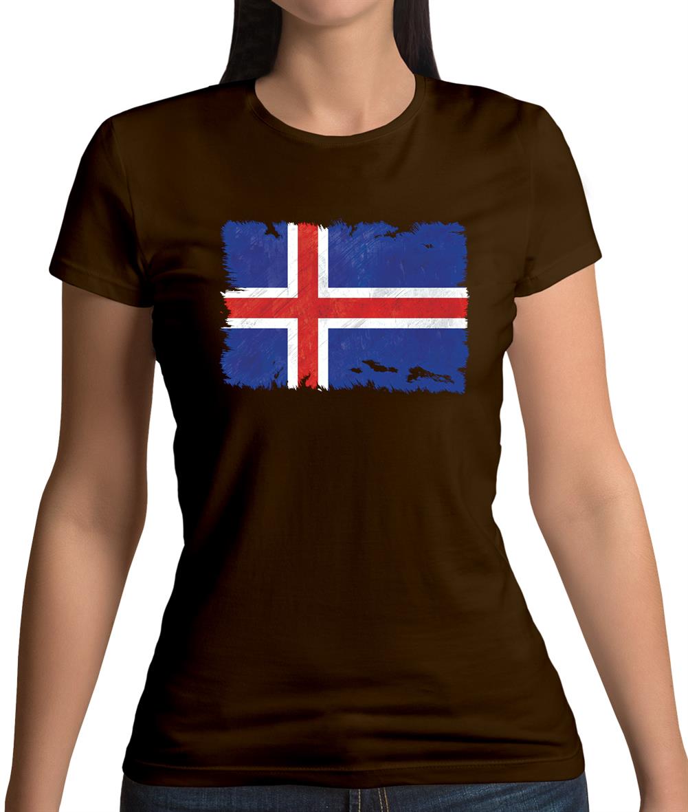 Iceland Grunge Style Flag Womens T-Shirt Iceland Grunge Style Flag Womens T-Shirt
