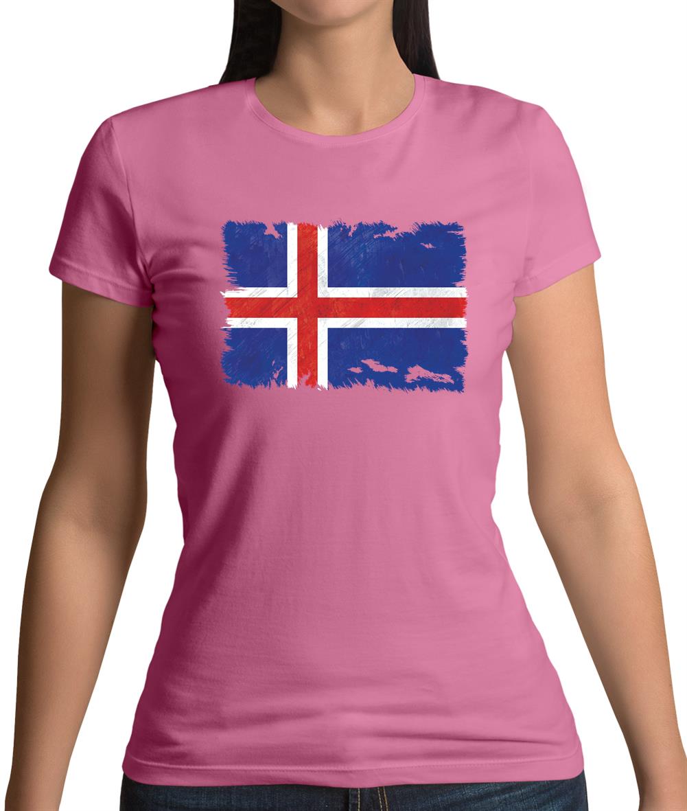 Iceland Grunge Style Flag Womens T-Shirt Iceland Grunge Style Flag Womens T-Shirt