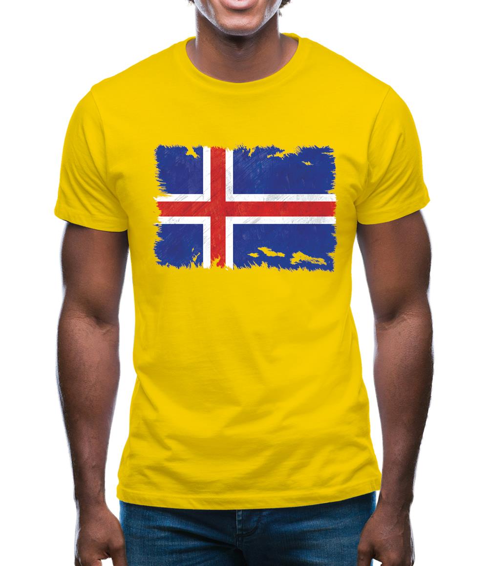 Iceland Grunge Style Flag Mens T-Shirt Iceland Grunge Style Flag Mens T-Shirt