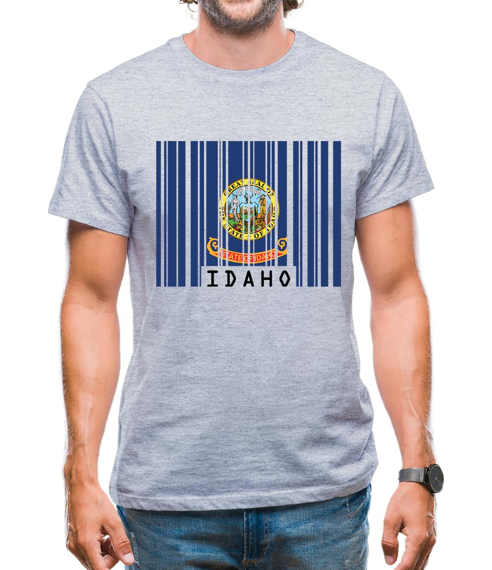 Idaho Barcode Style Flag Mens T-Shirt Idaho Barcode Style Flag Mens T-Shirt