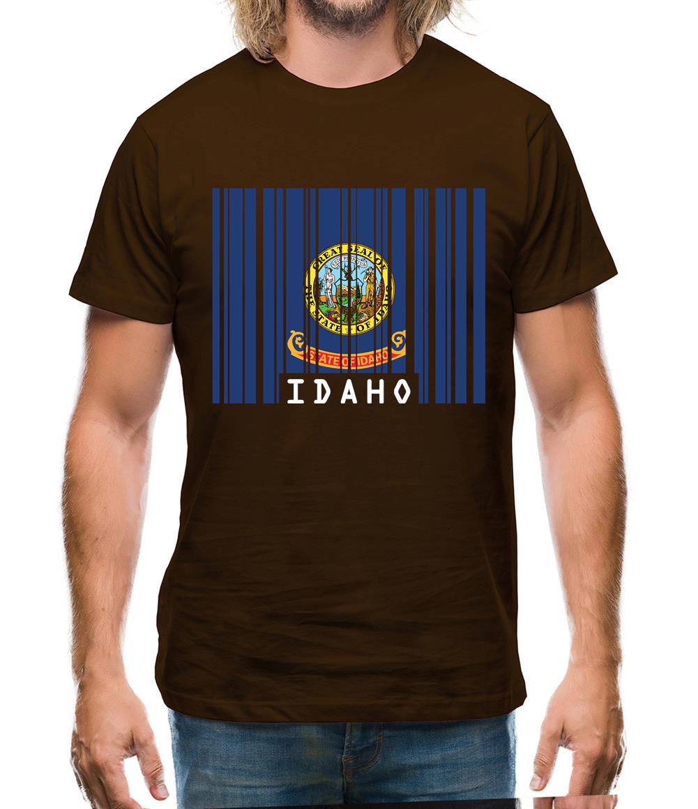 Idaho Barcode Style Flag Mens T-Shirt Idaho Barcode Style Flag Mens T-Shirt