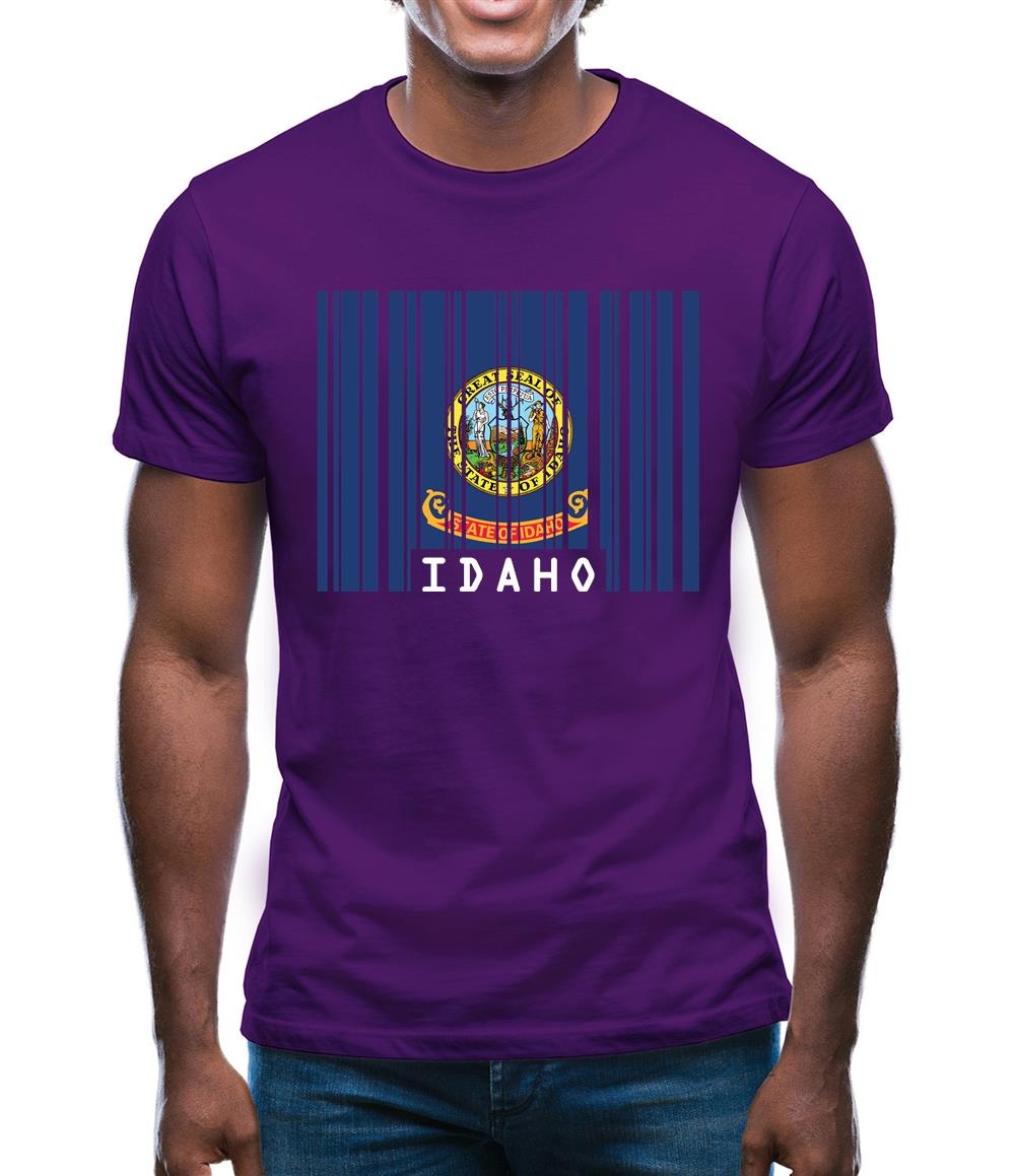 Idaho Barcode Style Flag Mens T-Shirt Idaho Barcode Style Flag Mens T-Shirt