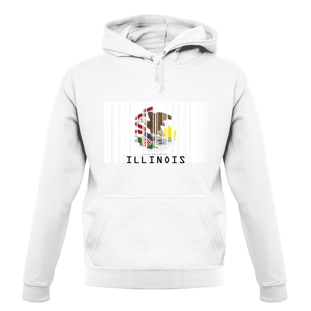 Illinois Barcode Style Flag unisex hoodie Illinois Barcode Style Flag unisex hoodie
