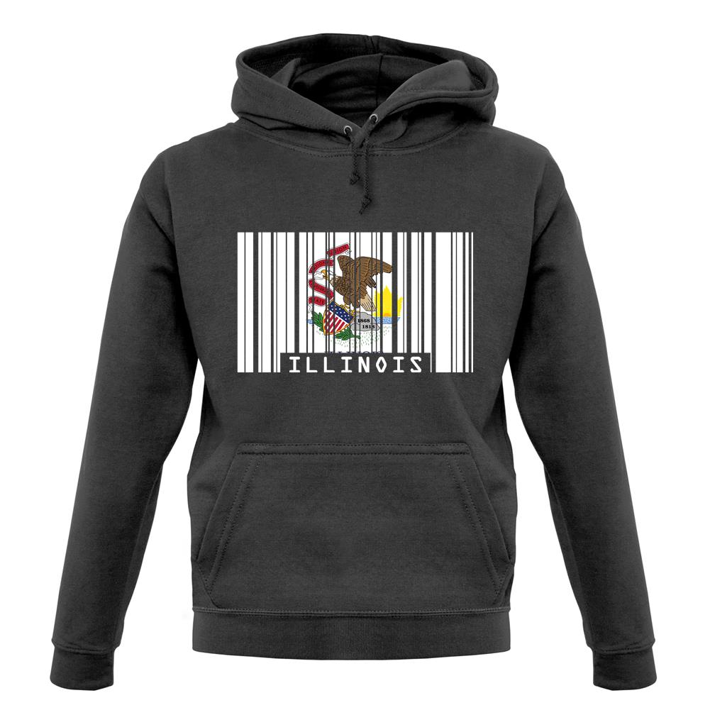 Illinois Barcode Style Flag unisex hoodie Illinois Barcode Style Flag unisex hoodie