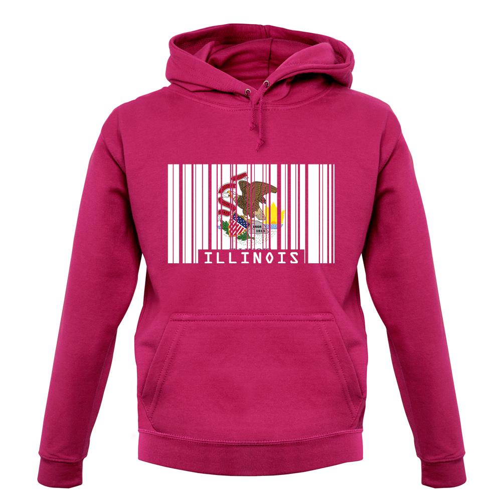 Illinois Barcode Style Flag unisex hoodie Illinois Barcode Style Flag unisex hoodie