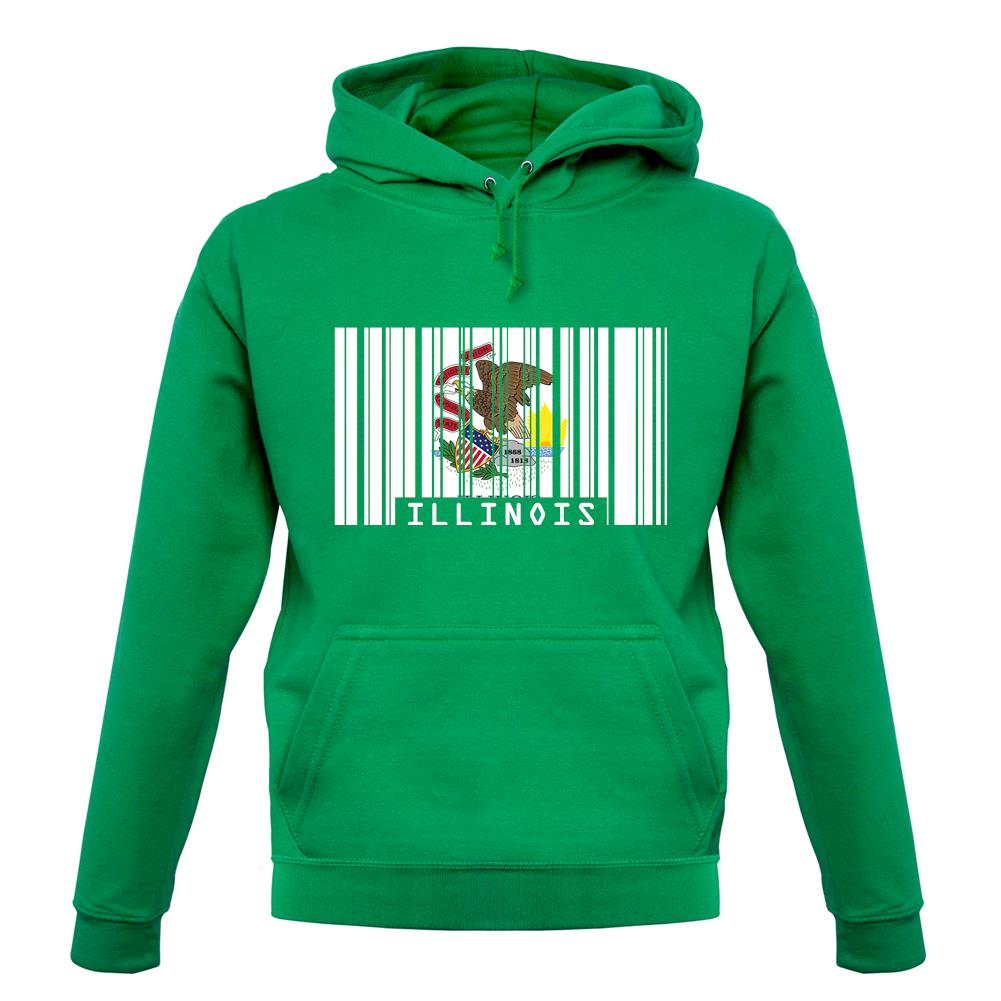 Illinois Barcode Style Flag unisex hoodie Illinois Barcode Style Flag unisex hoodie