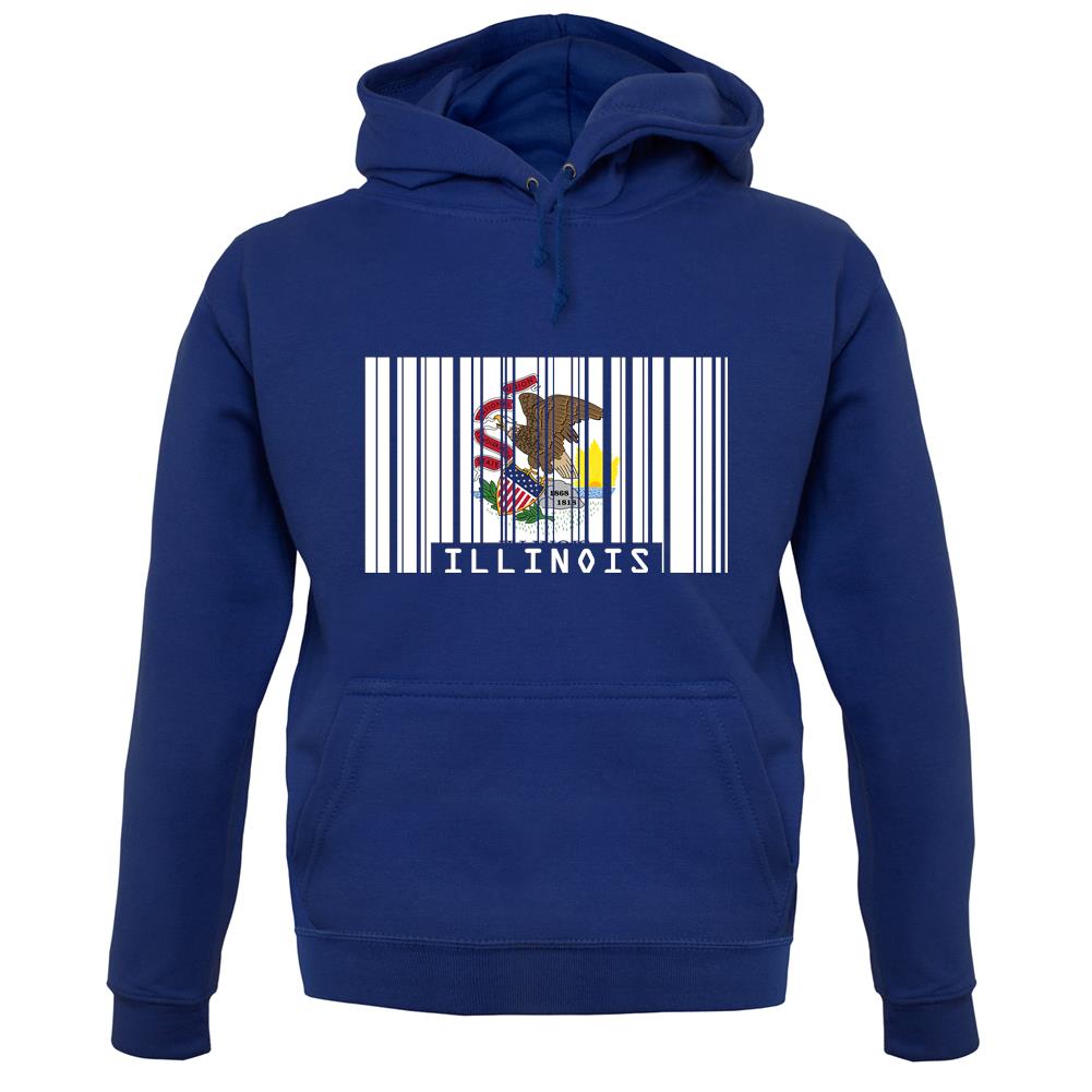 Illinois Barcode Style Flag unisex hoodie Illinois Barcode Style Flag unisex hoodie