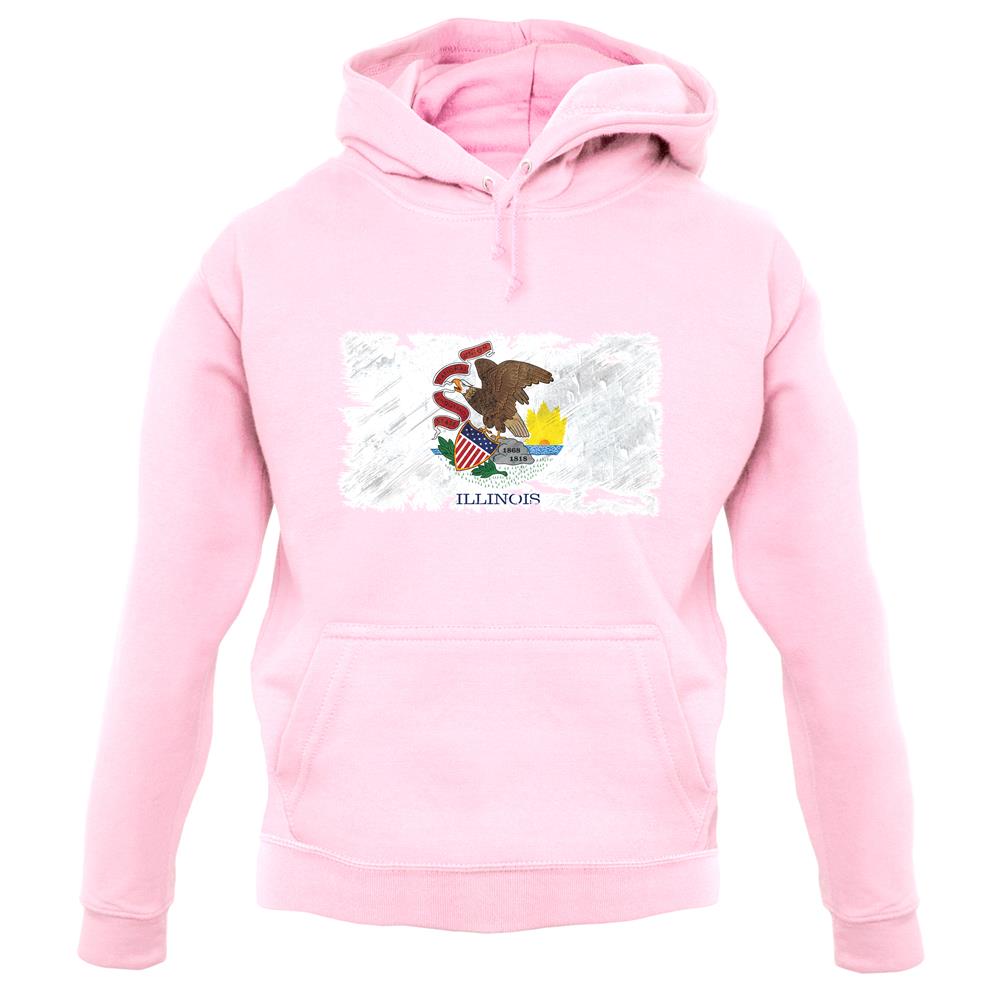 Illinois Grunge Style Flag unisex hoodie Illinois Grunge Style Flag unisex hoodie