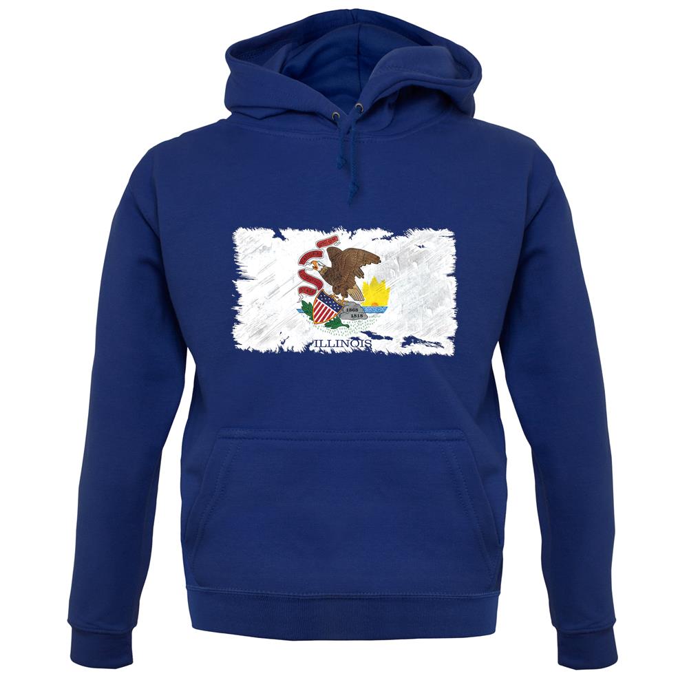 Illinois Grunge Style Flag unisex hoodie Illinois Grunge Style Flag unisex hoodie