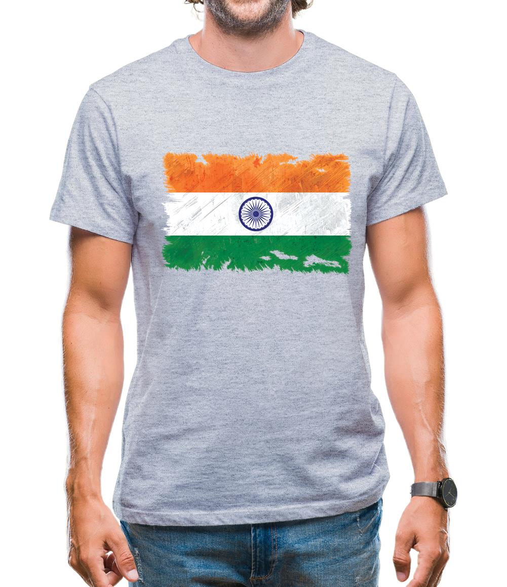 India Grunge Style Flag Mens T-Shirt India Grunge Style Flag Mens T-Shirt