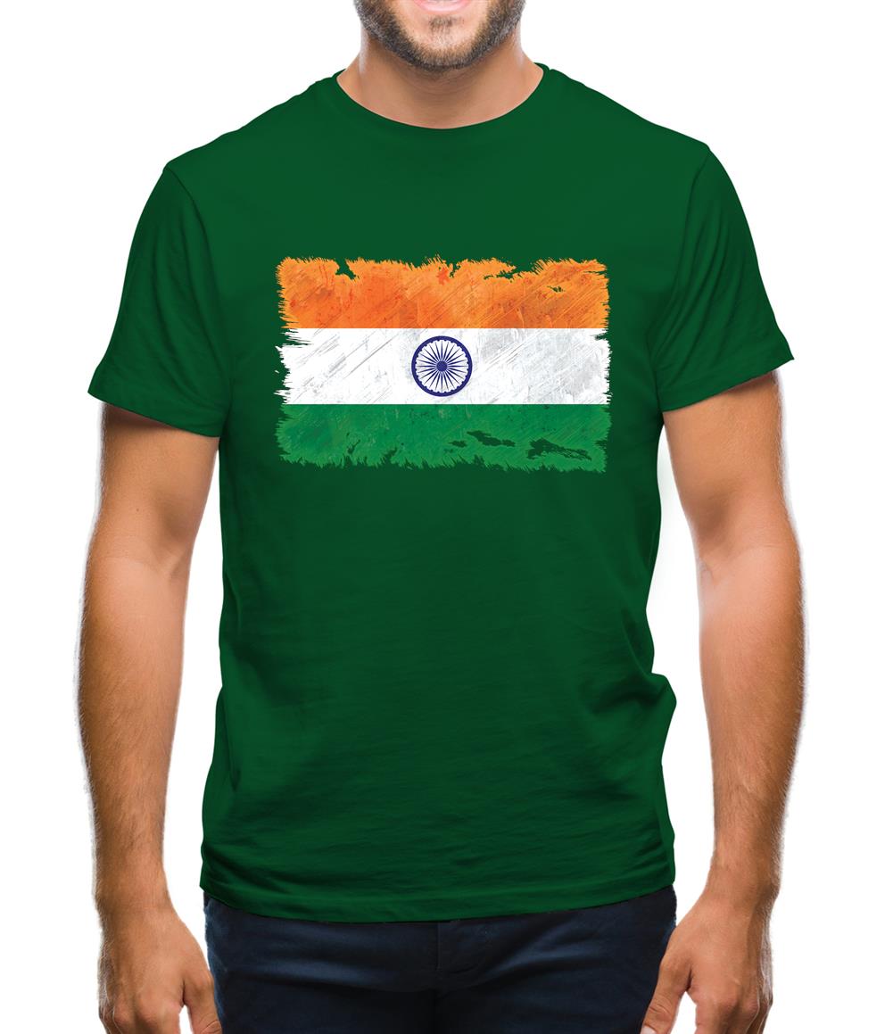 India Grunge Style Flag Mens T-Shirt India Grunge Style Flag Mens T-Shirt