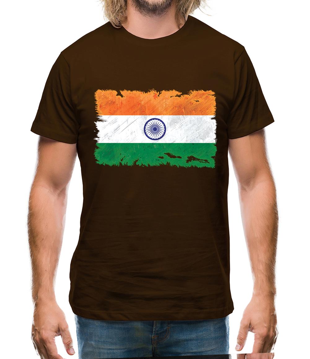 India Grunge Style Flag Mens T-Shirt India Grunge Style Flag Mens T-Shirt