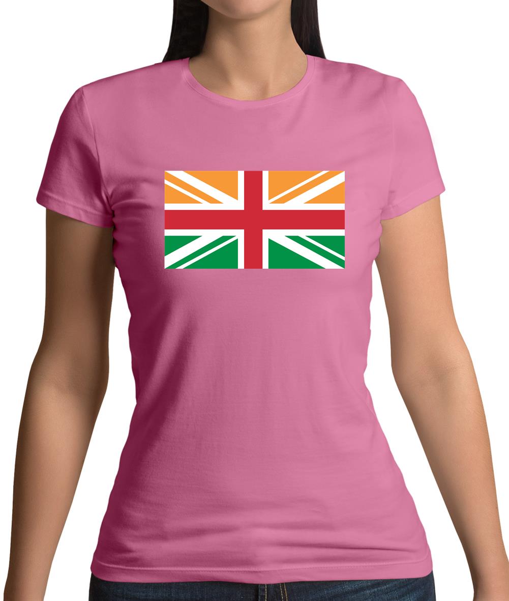 Indian Union Jack Flag Womens T-Shirt Indian Union Jack Flag Womens T-Shirt