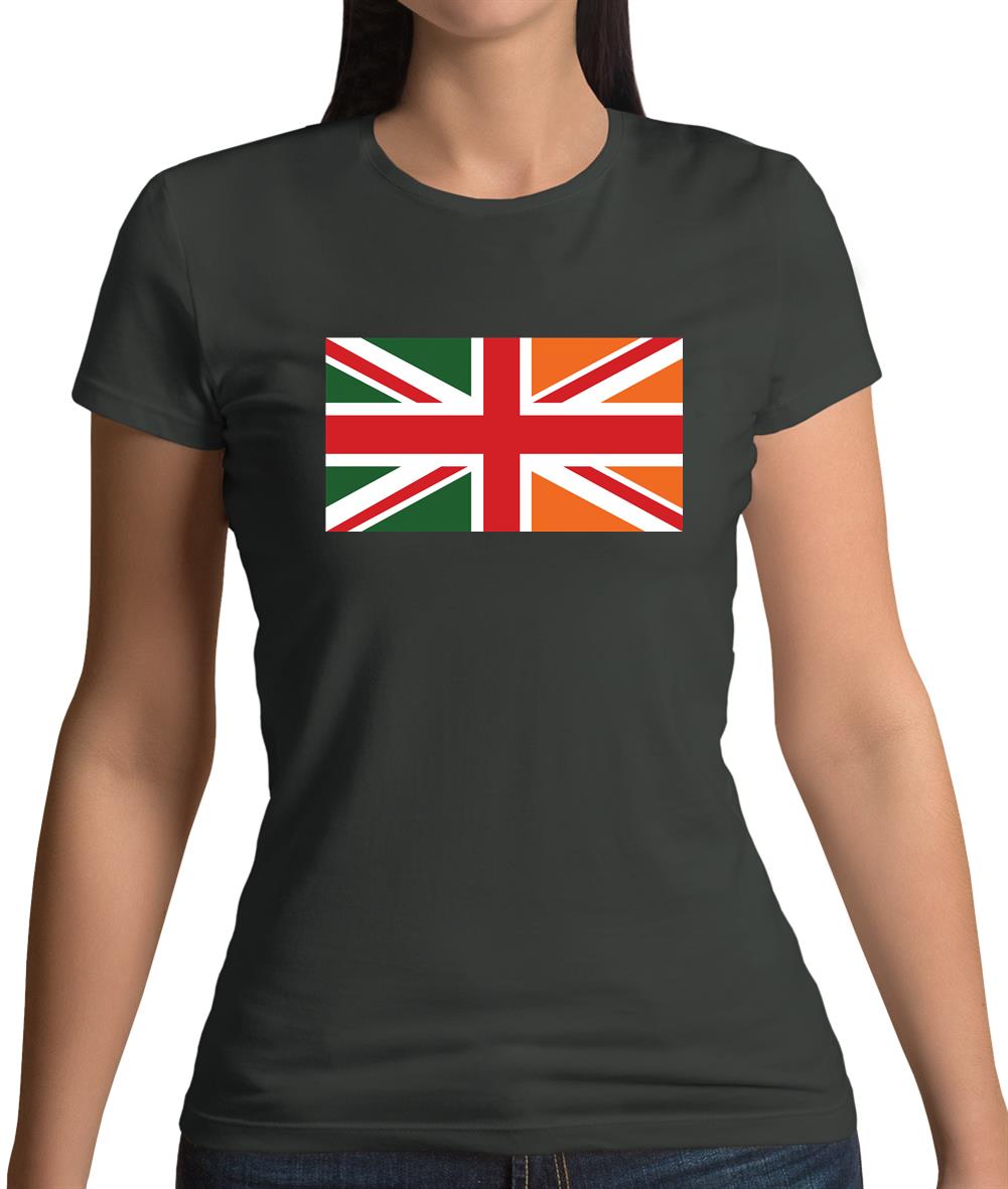 Irish Union Jack Flag Womens T-Shirt Irish Union Jack Flag Womens T-Shirt