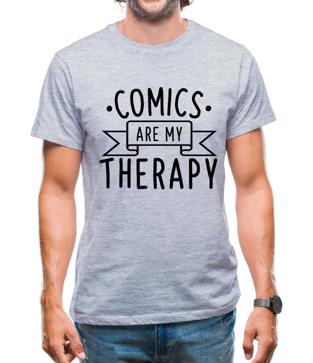 Comics Is My Therapy Mens T-Shirt Comics Is My Therapy Mens T-Shirt