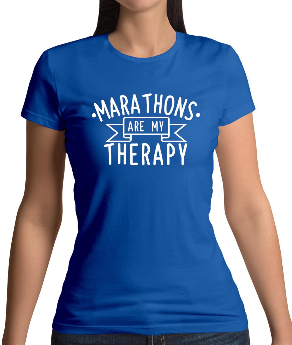 Marathons Is My Therapy Womens T-Shirt Marathons Is My Therapy Womens T-Shirt