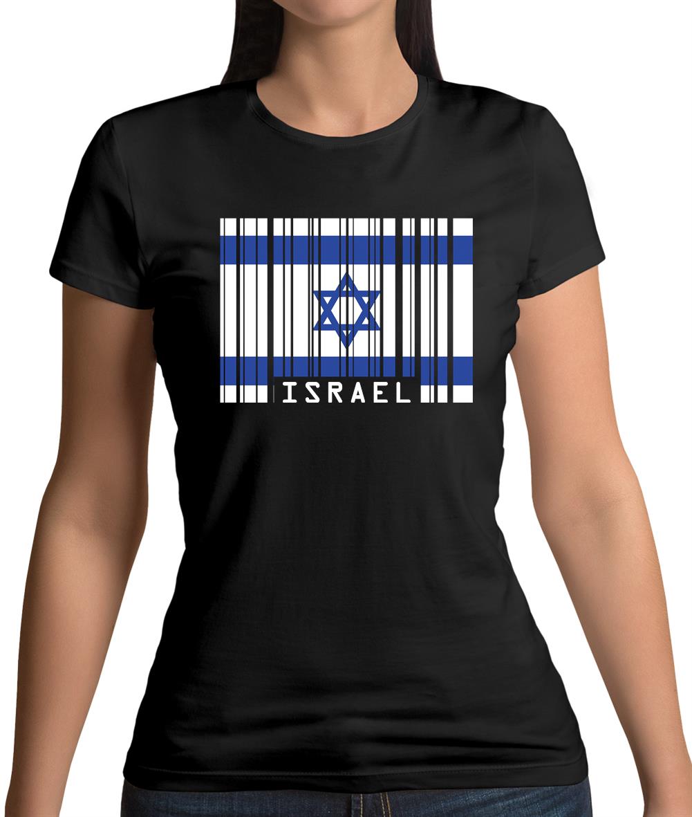 Israel Barcode Style Flag Womens T-Shirt Israel Barcode Style Flag Womens T-Shirt