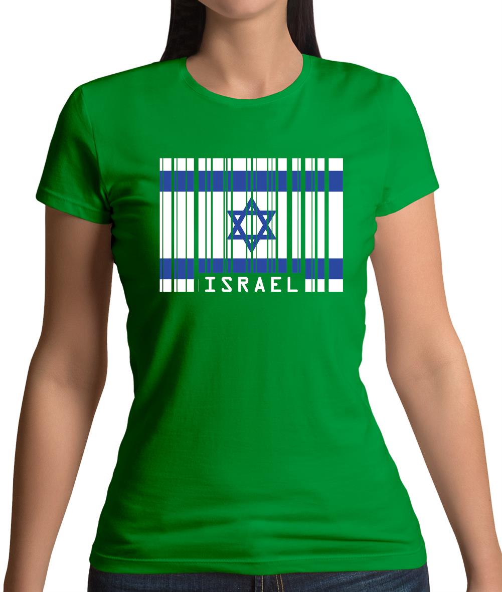 Israel Barcode Style Flag Womens T-Shirt Israel Barcode Style Flag Womens T-Shirt
