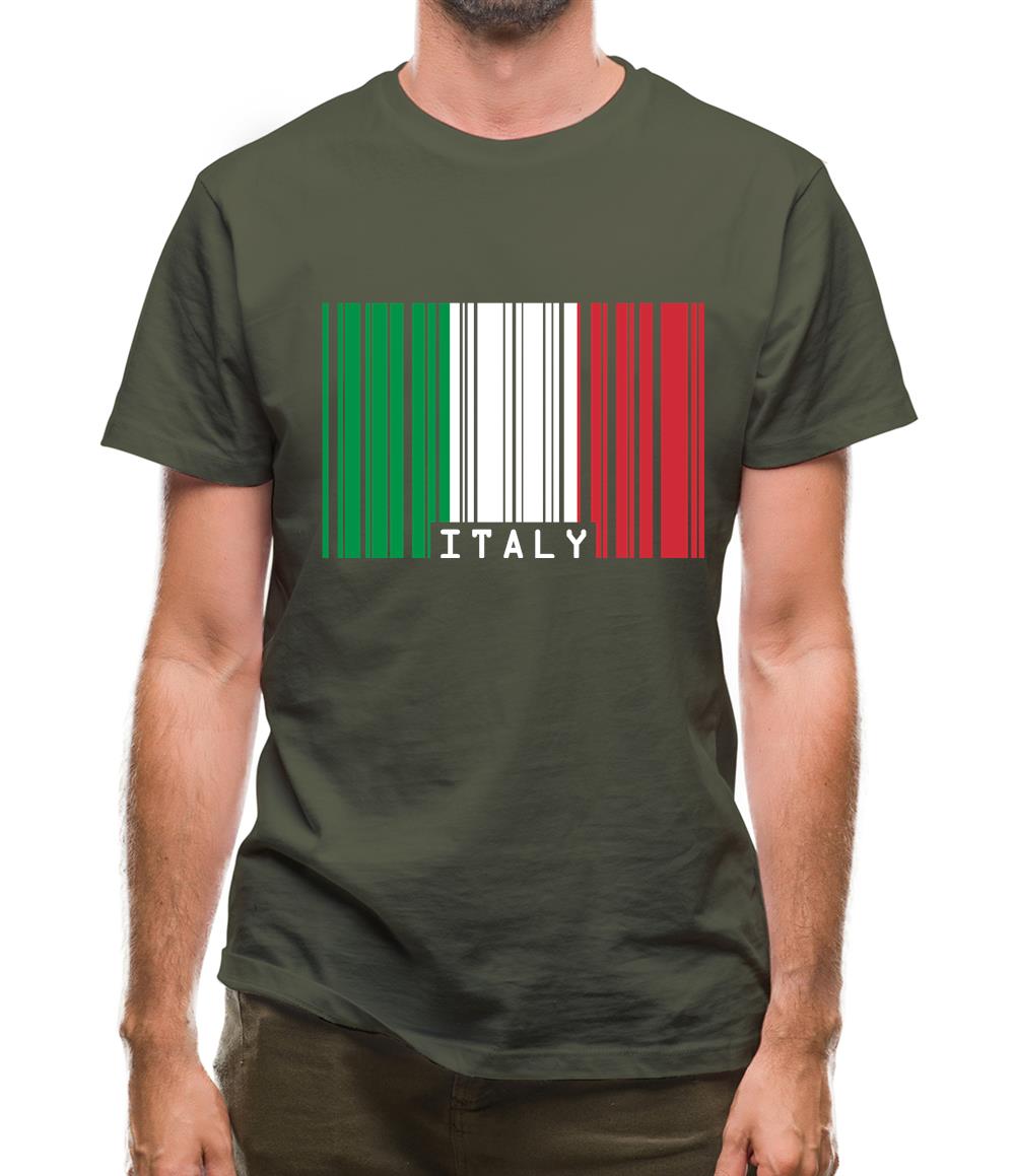Italy Barcode Style Flag Mens T-Shirt Italy Barcode Style Flag Mens T-Shirt