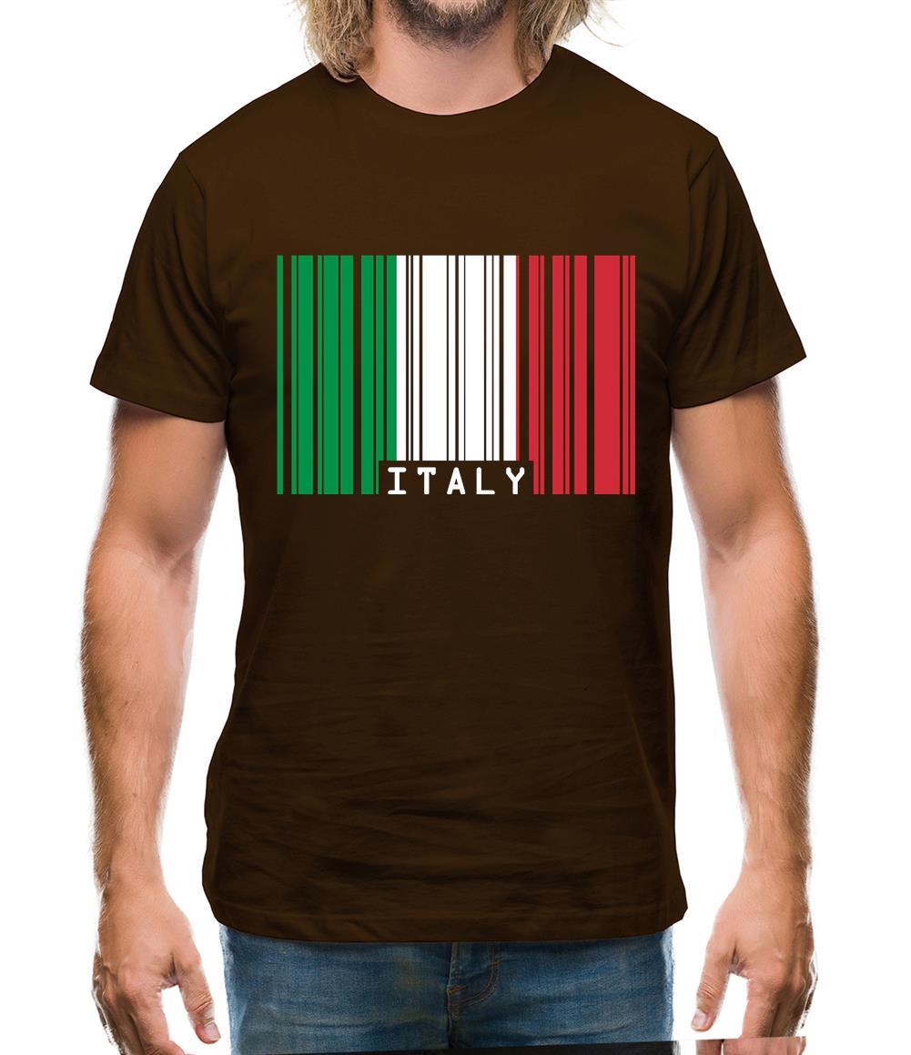 Italy Barcode Style Flag Mens T-Shirt Italy Barcode Style Flag Mens T-Shirt