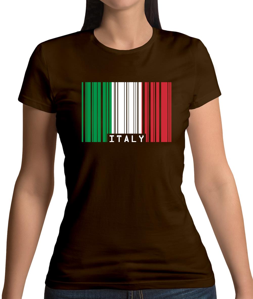 Italy Barcode Style Flag Womens T-Shirt Italy Barcode Style Flag Womens T-Shirt