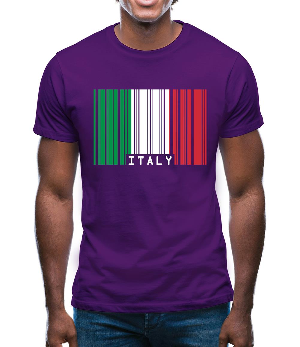 Italy Barcode Style Flag Mens T-Shirt Italy Barcode Style Flag Mens T-Shirt
