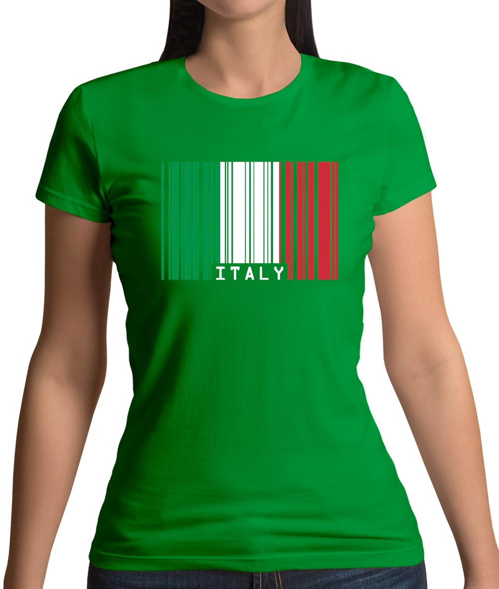 Italy Barcode Style Flag Womens T-Shirt Italy Barcode Style Flag Womens T-Shirt