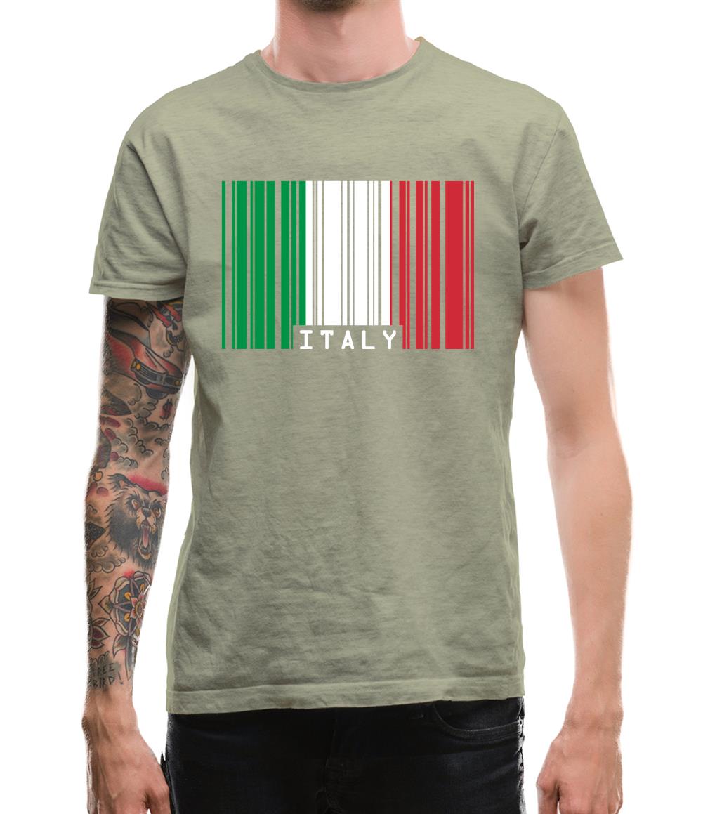 Italy Barcode Style Flag Mens T-Shirt Italy Barcode Style Flag Mens T-Shirt