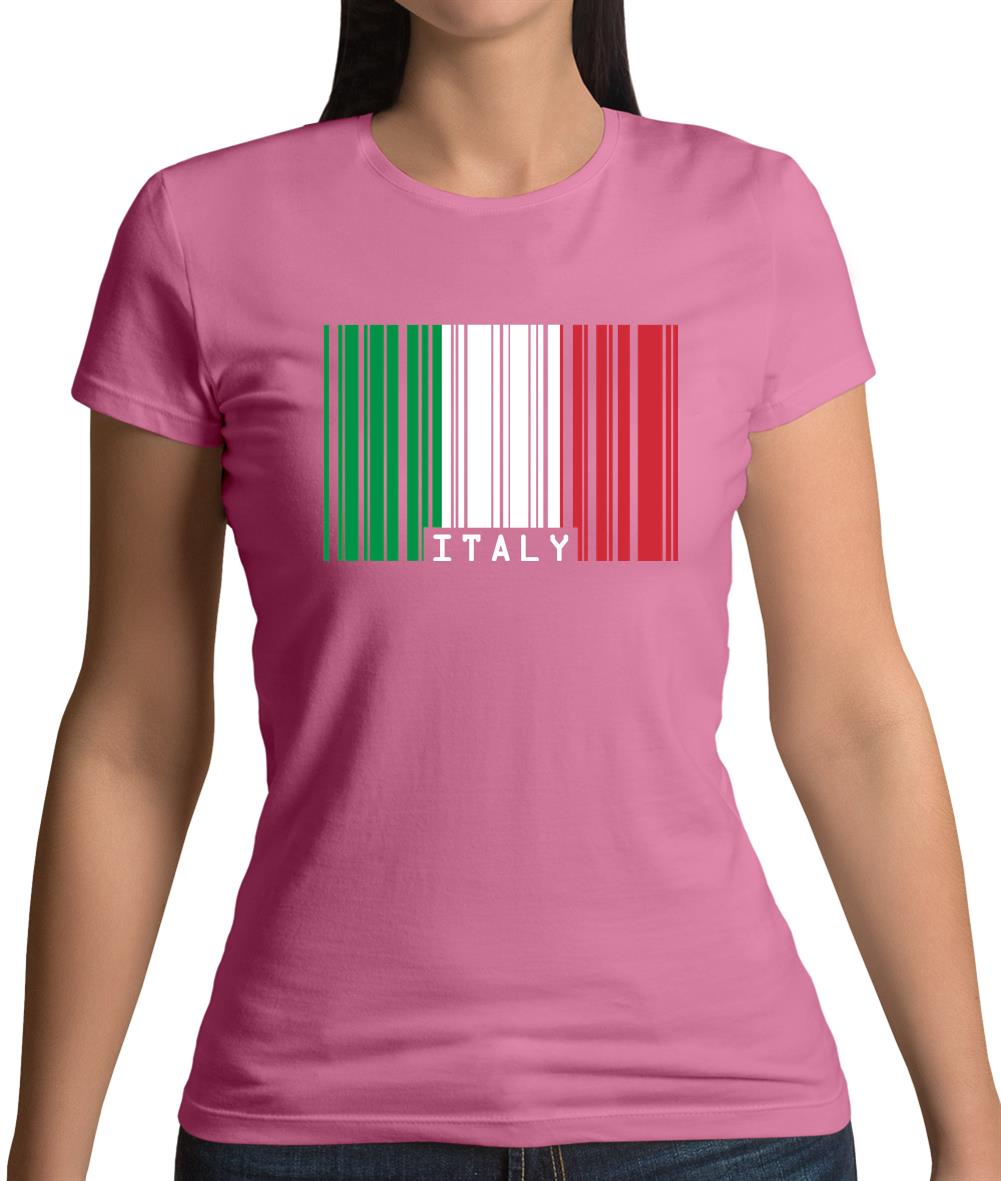 Italy Barcode Style Flag Womens T-Shirt Italy Barcode Style Flag Womens T-Shirt