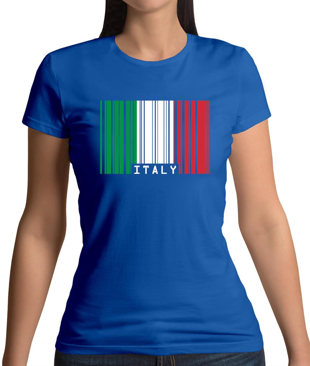 Italy Barcode Style Flag Womens T-Shirt Italy Barcode Style Flag Womens T-Shirt